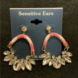 Elegant Pink and Gold Earrings for Sensitive Ears